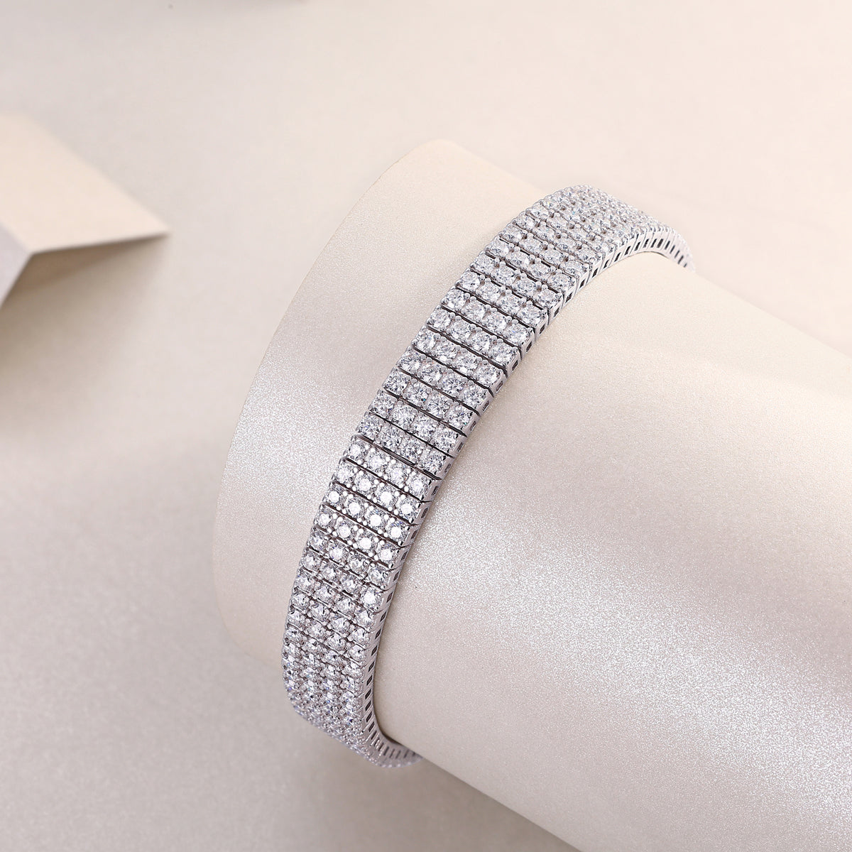 The Light On The Chain - Luxury Silver Bracelet Set With Top-quality Moissanite S925 Silver-plated Platinum