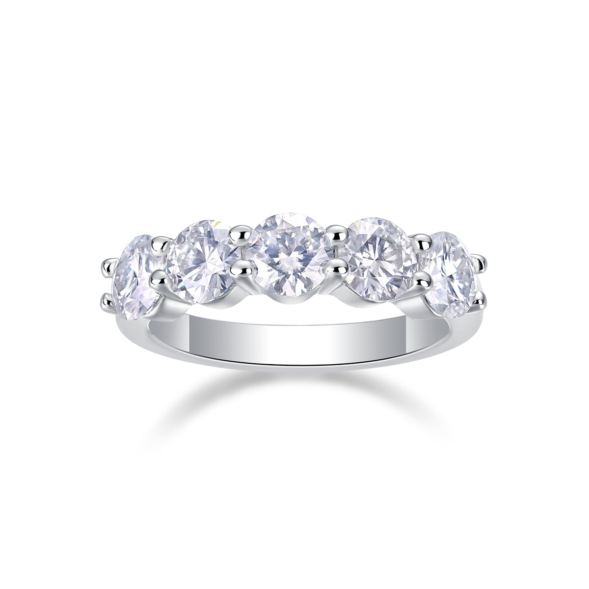Luxury Silver Ring Set With Top-quality Moissanite D Color VVS , S925 Silver Plated With Platinum