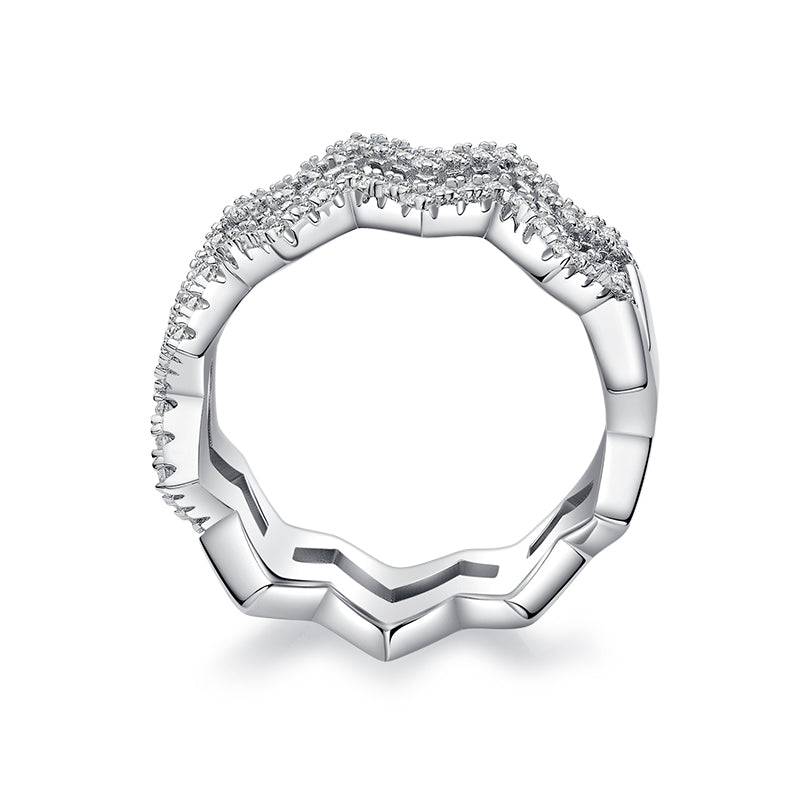 【Diamond Shine】- Moissanite Ring – S925 Sterling Silver, Platinum-Plated Luxury Band