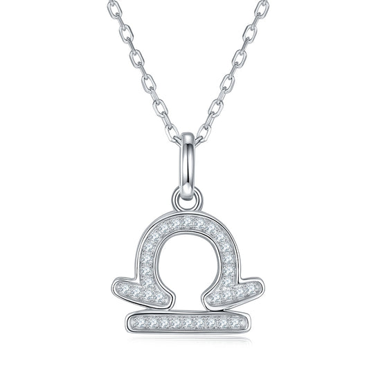12 Zodiac Signs - Libra, Luxury Necklace Pendant – S925 Silver-Plated Platinum Set With Top-quality Moissanite D Color VVS1
