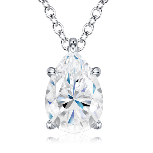 Luxury Silver Necklace Featuring Top-quality Moissanite D Color VVS , Made Of S925 Silver Electroplated With Platinum.