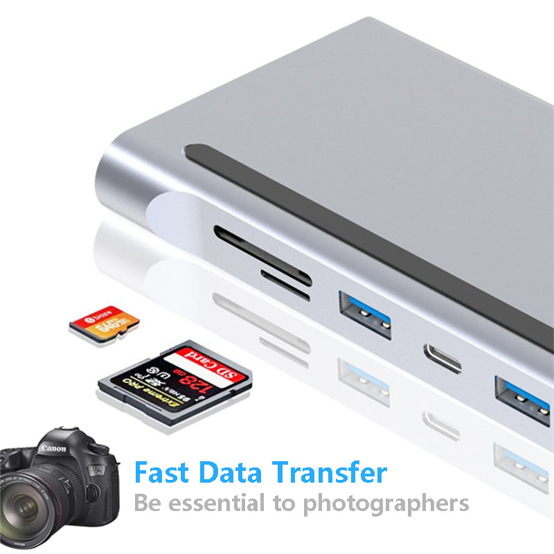 11-in-1 USB-C Multiport Docking Station | 4K HDMI, VGA, 100W PD, Gigabit Ethernet & Card Readers