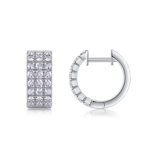 Top-quality Moissanite Luxury Silver Stud Earrings S925 Silver Plated Platinum
