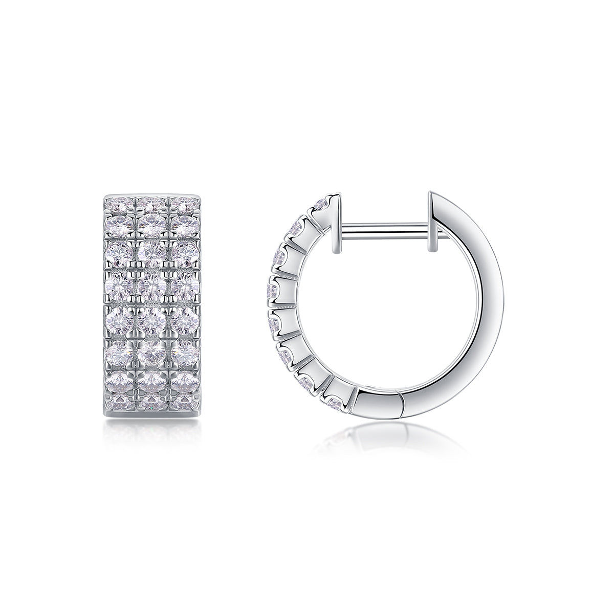 Top-quality Moissanite Luxury Silver Stud Earrings S925 Silver Plated Platinum