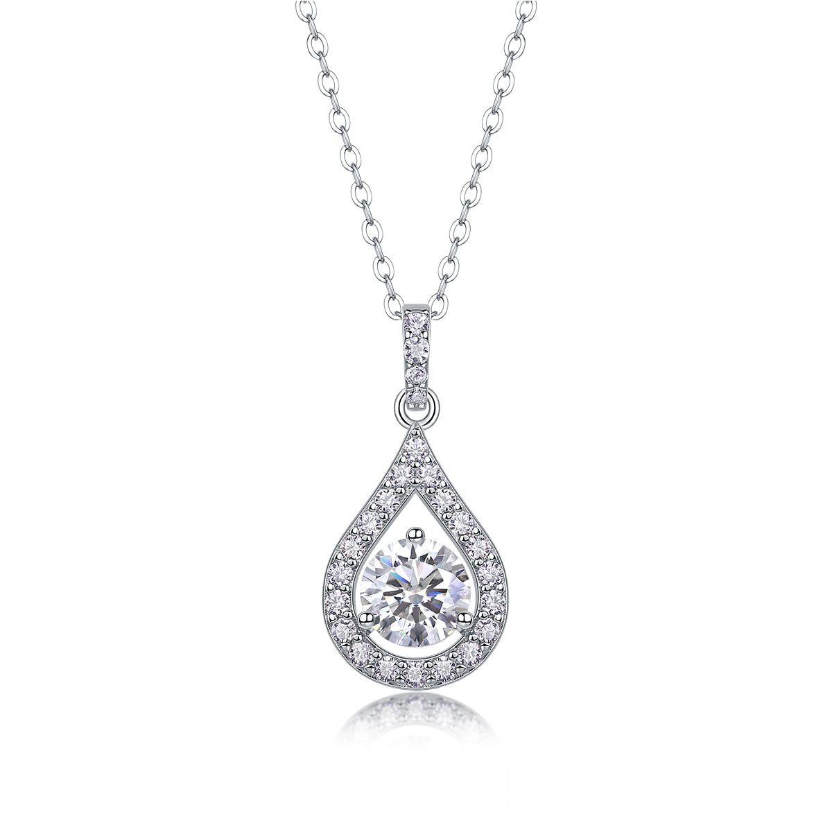 Heart Charm - Luxurious Diamond Jewelry Piece Set With 1-carat Moissan Diamond S925 Sterling Silver And Platinum-plated Pendant