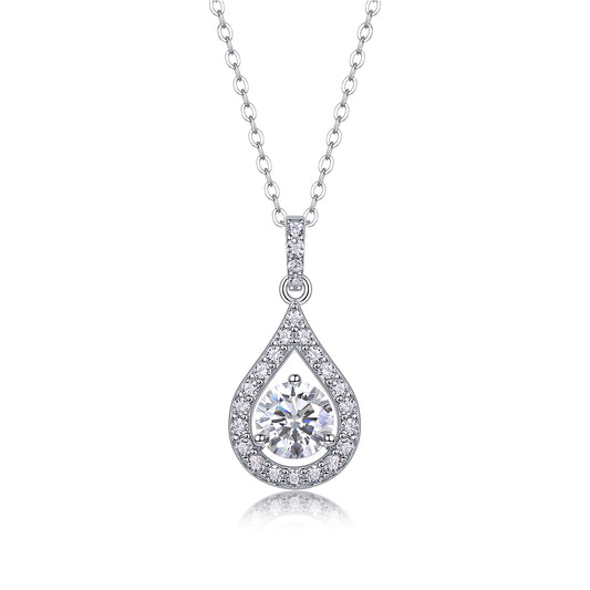 Heart Charm - Luxurious Diamond Jewelry Piece Set With 1-carat Moissan Diamond S925 Sterling Silver And Platinum-plated Pendant