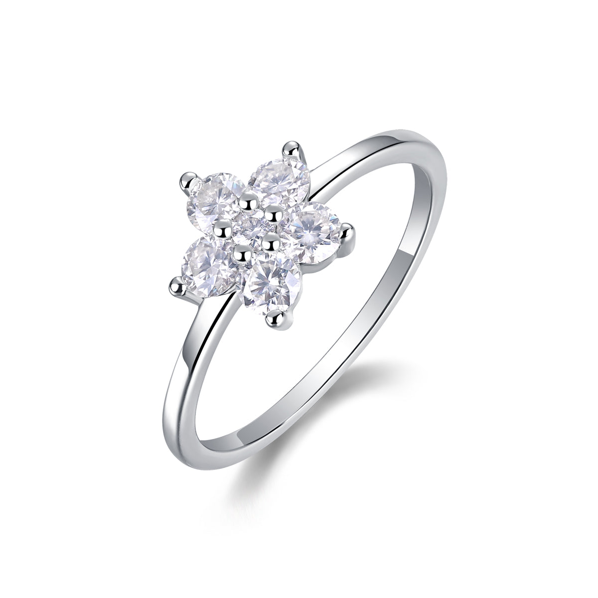 Luxury Silver Ring Set With Top-quality Moissanite D Color VVS , S925 Silver Plated With Platinum