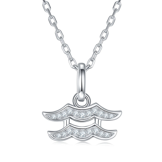 12 Zodiac Signs - Aquarius, Luxury Necklace Pendant – S925 Silver-Plated Platinum Set With Top-quality Moissanite D Color VVS1