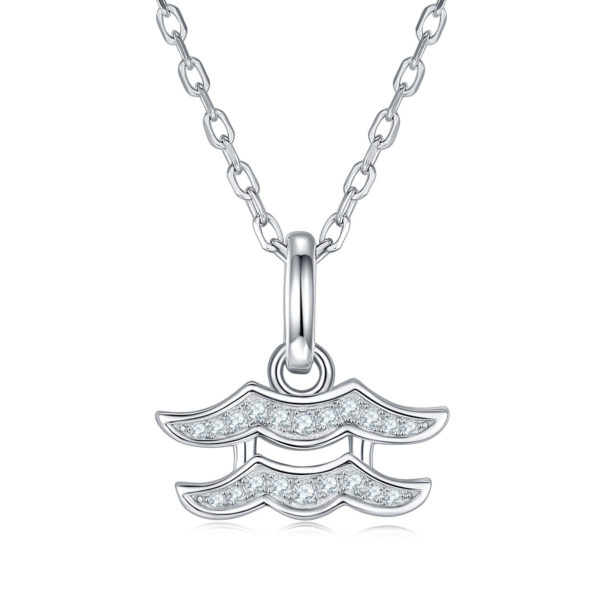 12 Zodiac Signs - Aquarius, Luxury Necklace Pendant – S925 Silver-Plated Platinum Set With Top-quality Moissanite D Color VVS1