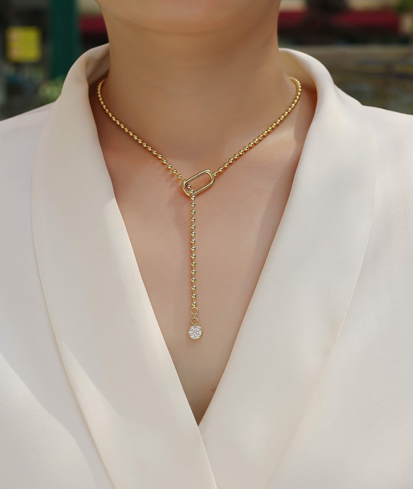 Tassel - Set With Top-quality Moissanite S925 Silver And Gold-plated Necklace Pendant