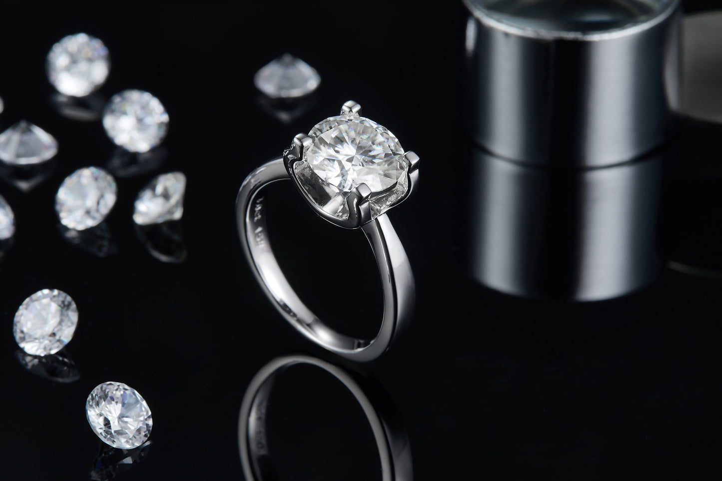 3-carat Luxury Silver Ring Set With Top-quality Moissanite D Color VVS, S925 Silver Plated With Platinum