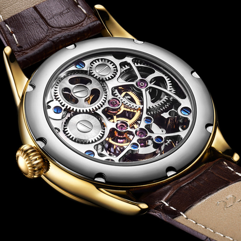 Men's Luxury Star Tourbillon Mechanical Watch - Starry Sky Dial ,Sapphire Crystal, 50m Waterproof
