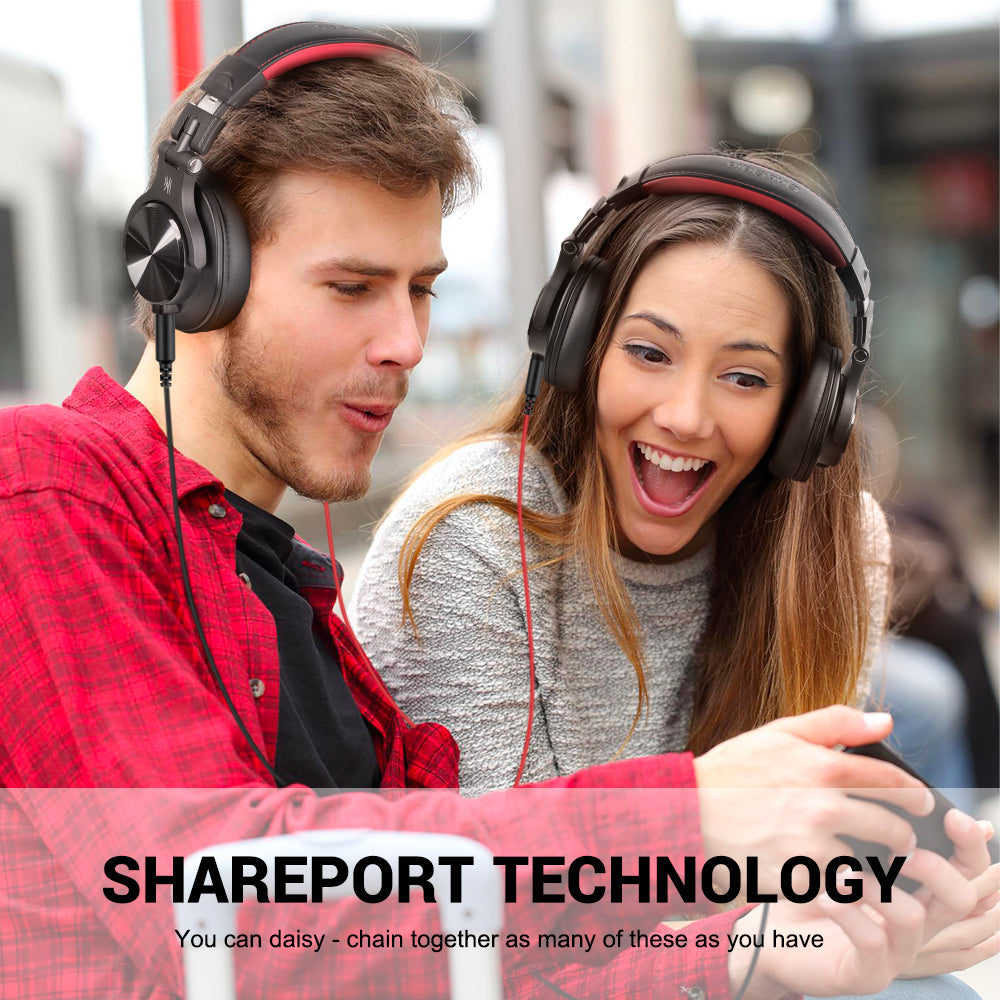Professional Hi-Res Studio Headphones – Wired Over-Ear Monitor with SharePort & Foldable Design