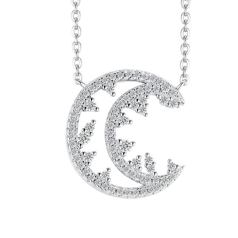 Luxury Silver Necklace Set With Top-quality Moissanite, Made Of S925 Silver Electroplated With Platinum.