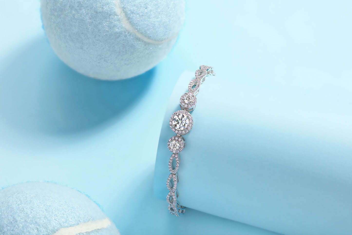 1-Carat Luxury S925 Silver Electroplated Platinum Set With Top-quality Moissanite D Color VVS1 Bracelet