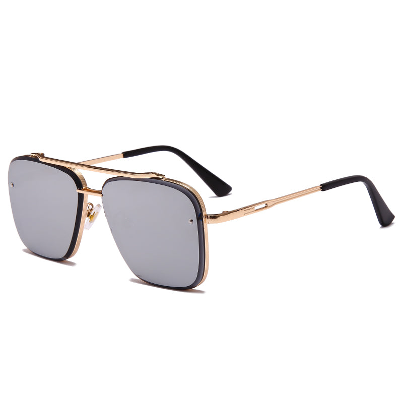 Vintage Metal Square Aviator Sunglasses for Men & Women
