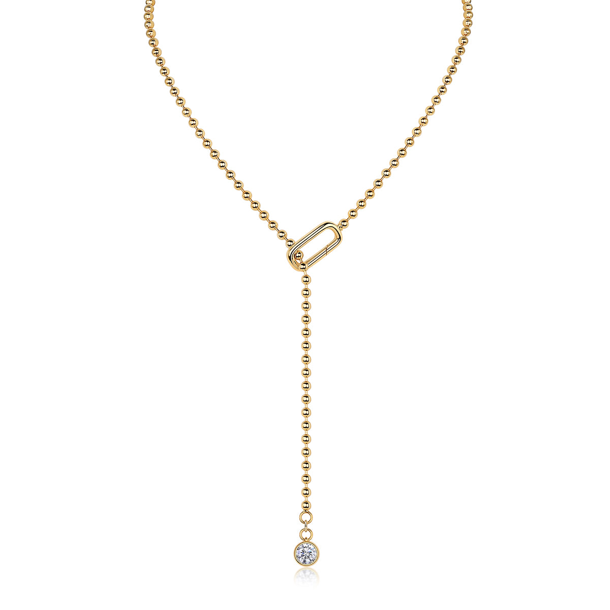 Tassel - Set With Top-quality Moissanite S925 Silver And Gold-plated Necklace Pendant