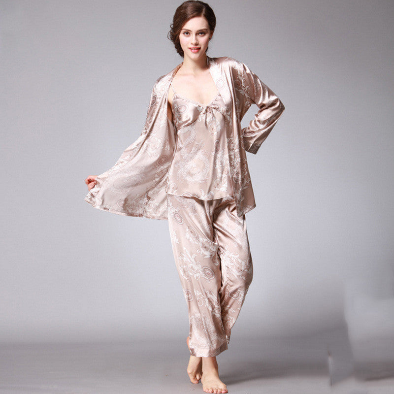 Women’s Silk Pajama Set – 3-Piece Loungewear & Sleepwear Outfit