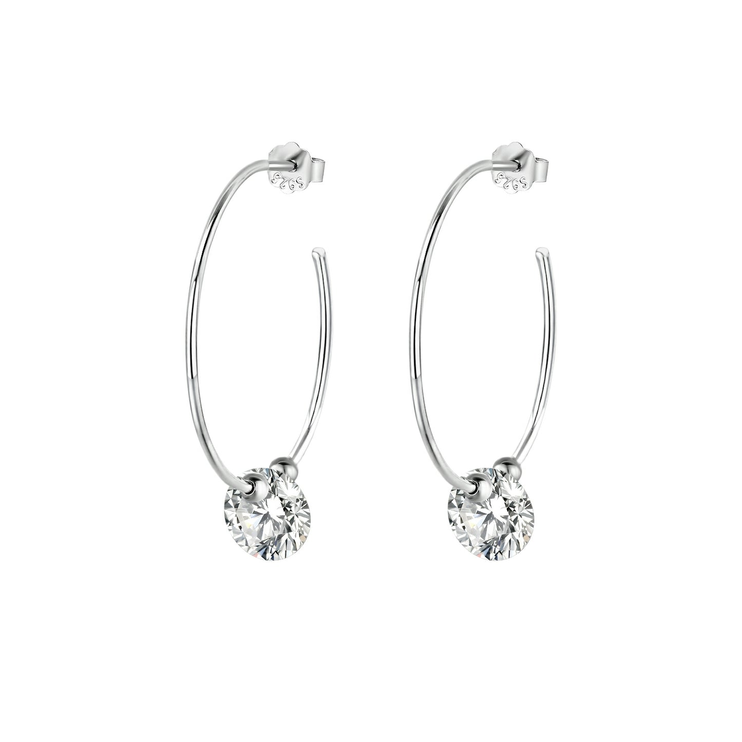 Top-quality Moissanite Luxury Silver Stud Earrings S925 Silver Plated Platinum