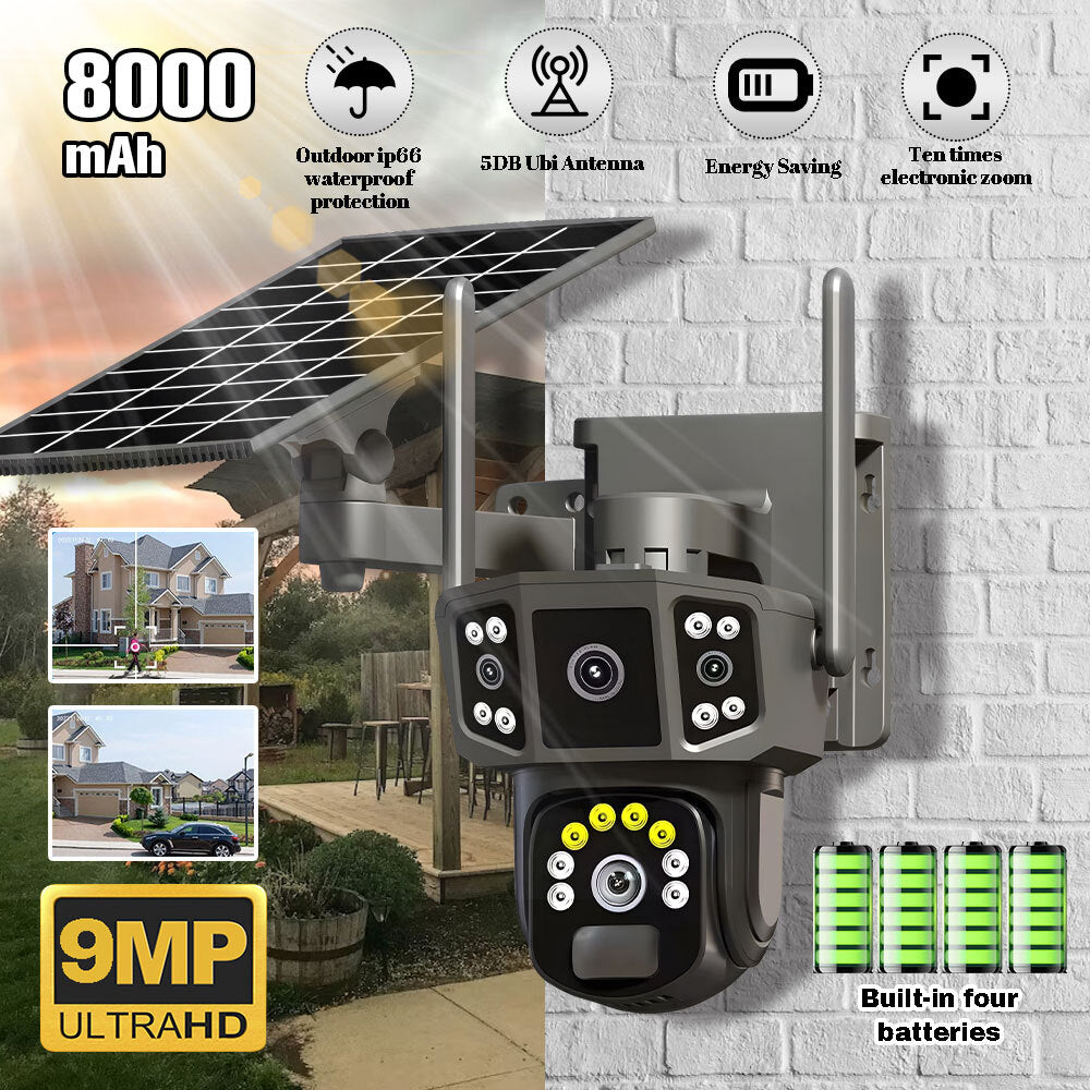 Outdoor Solar Security Camera Wifi Solar Battery CCTV Surveillance Wireless