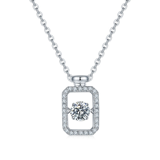 Luxury Silver Necklace Set With Top-quality Moissanite D Color VVS ,S925 Silver Electroplated With Platinum