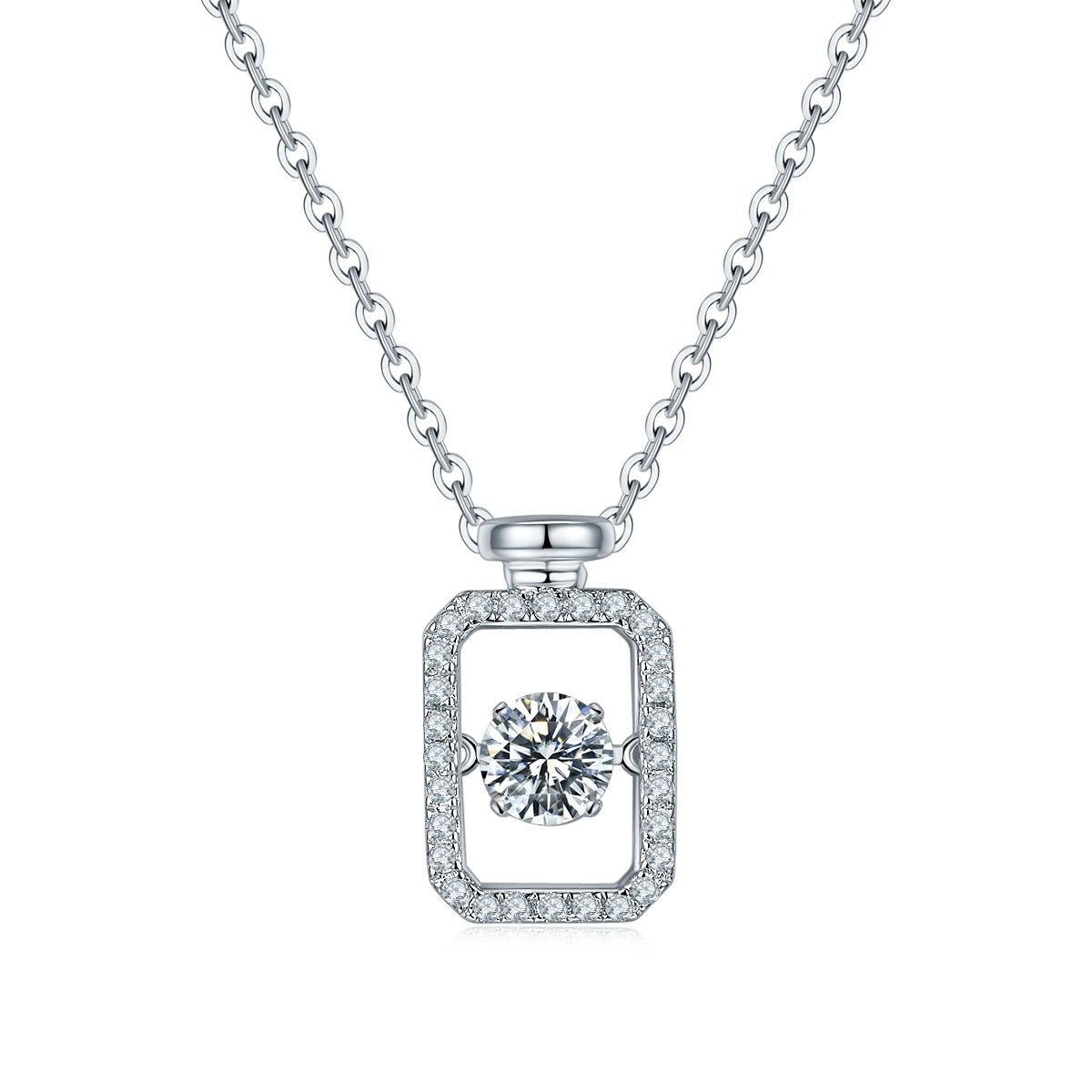 Luxury Silver Necklace Set With Top-quality Moissanite D Color VVS ,S925 Silver Electroplated With Platinum