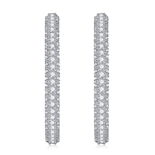 Top-quality Moissanite Luxury Silver Stud Earrings S925 Silver Plated Platinum