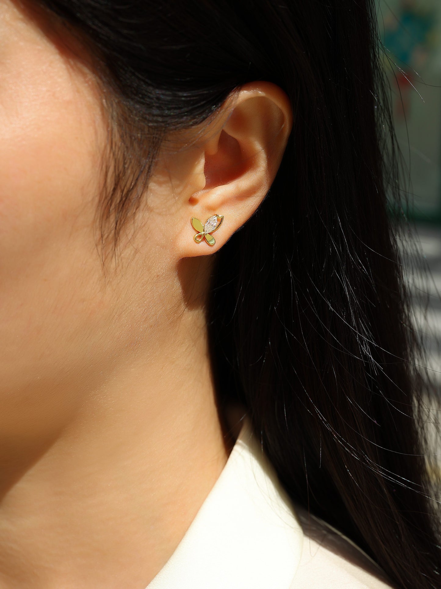 Chasing Dreams Four-Leaf Clover - Luxury Stud Earrings Set With Top-quality Moissanite, S925 Silver Electroplated Gold