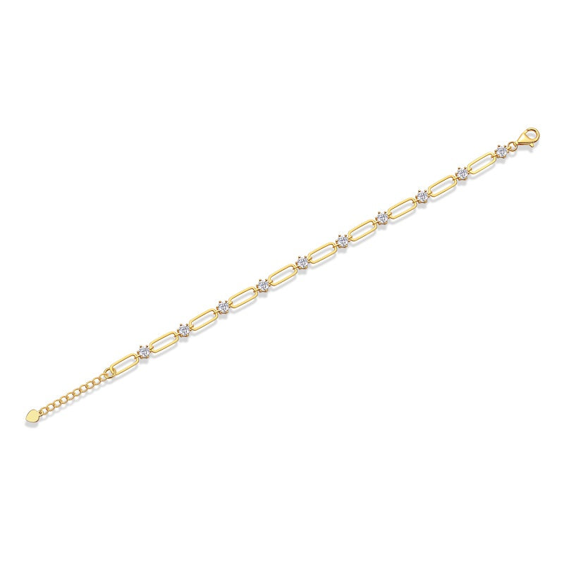 Luxury S925 Silver-plated Gold Set With Top-quality Moissanite D color VVS1 Bracelet