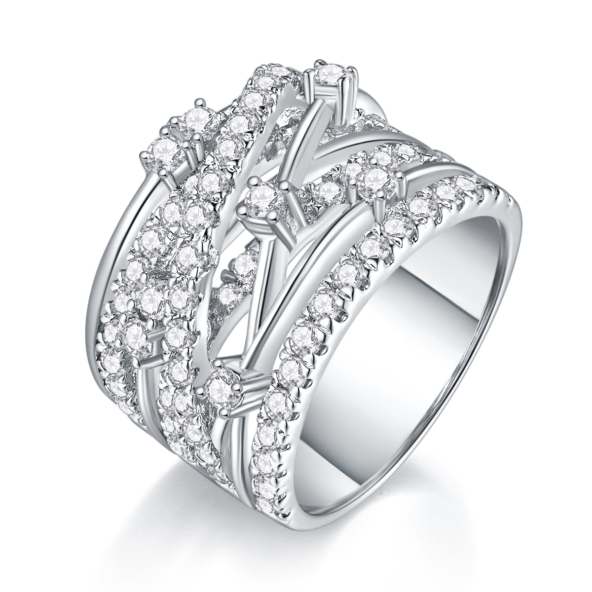 Starry Sky Boat - Luxury Silver Ring Set With Top-quality Moissanite,  S925 Silver And Platinum-plated Diamond  Ring