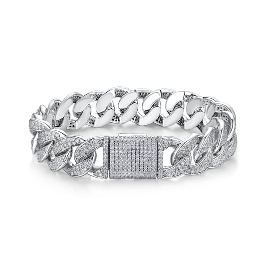 Set With Top-quality Moissanite, This Luxurious And Fashionable Light Luxury Jewelry Silver Bracelet Is Made Of S925 Silver Electroplated With Platinum