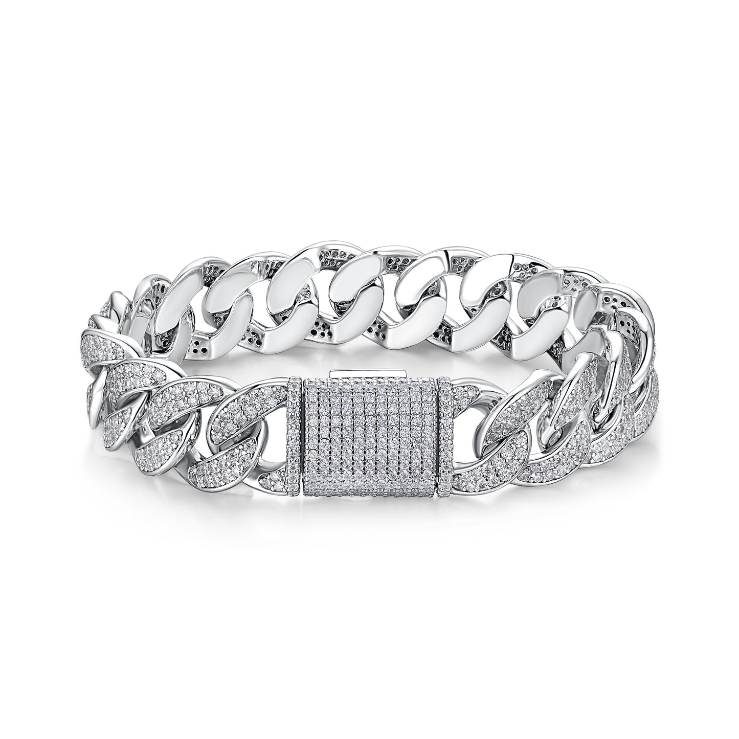 Set With Top-quality Moissanite, This Luxurious And Fashionable Light Luxury Jewelry Silver Bracelet Is Made Of S925 Silver Electroplated With Platinum