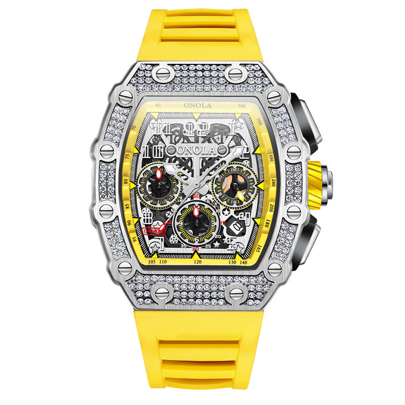 Luxury Full Diamond Mechanical Watch – Elegant Multi-Function Timepiece