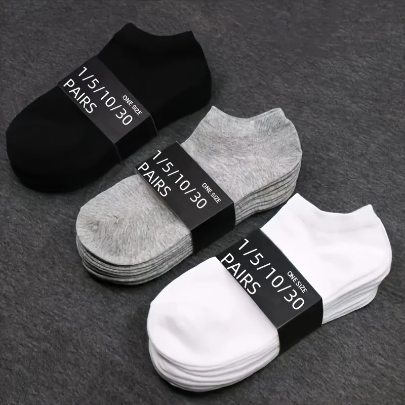 5/10/30 Pairs Men's & Women's Premium Comfort No-Show Ankle Socks