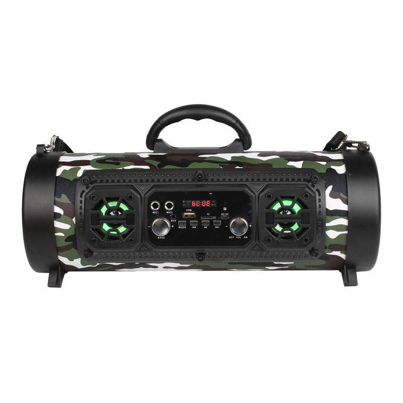 Rechargeable Stereo Bass Portable Wireless Bluetooth Speaker with with FM Radio & Wired/Wireless Mic Support