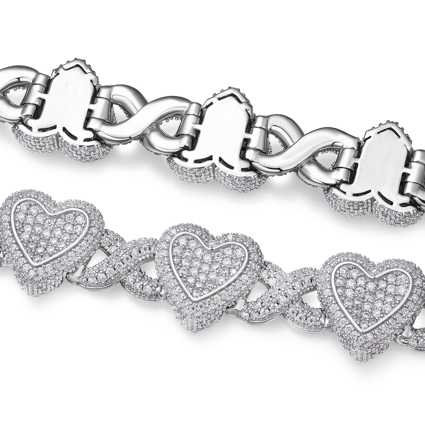 Luxury Silver Bracelet Featuring Top-quality Moissanite D Color VVS, Made Of S925 Silver Electroplated With Platinum.