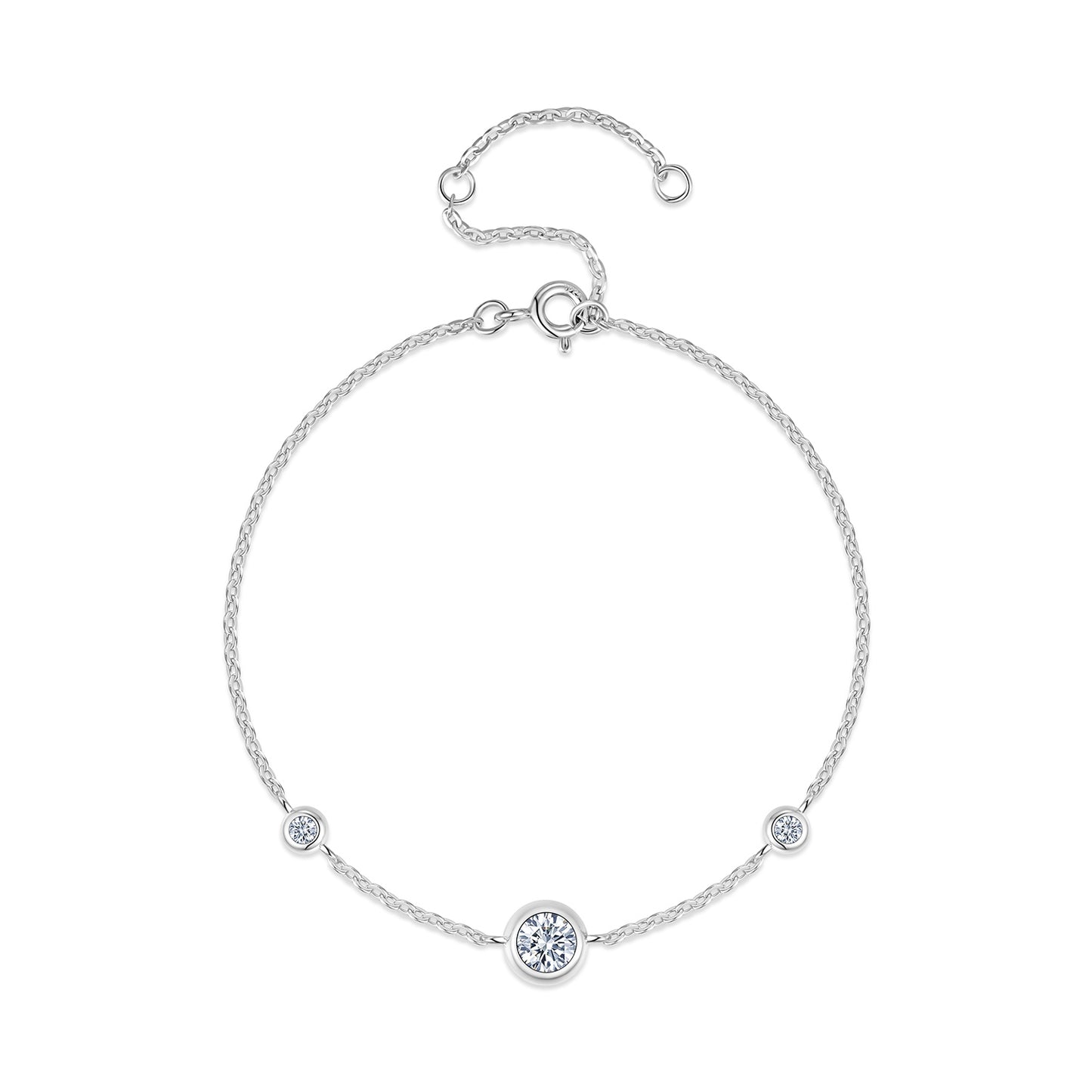 Luxury Silver Bracelet Set With Top Moissanite, S925 Silver Plated Platinum Material.