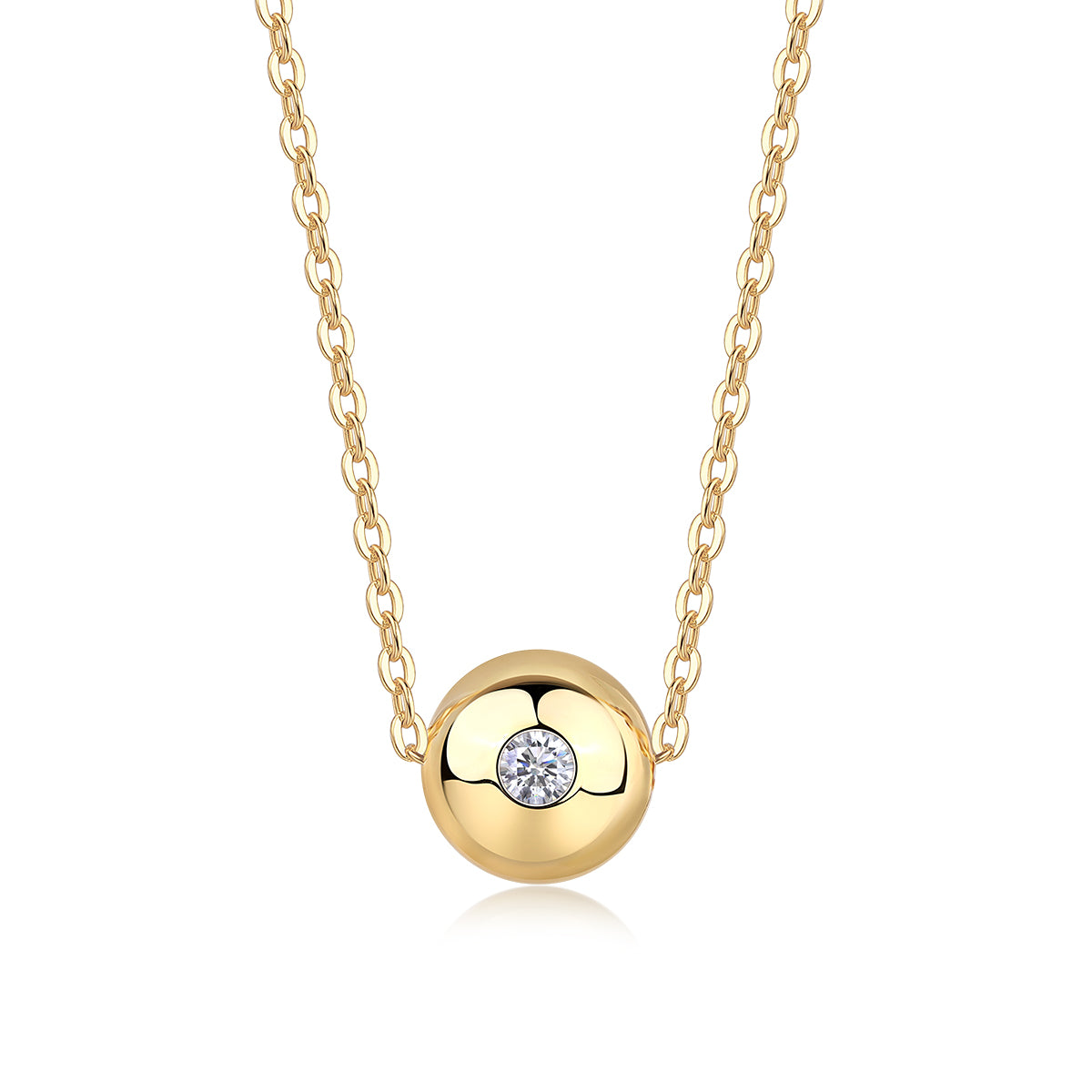 Good Fortune Flows - Stylish Moissanite Pendant , S925 Sterling Silver, Gold-Plated Finish