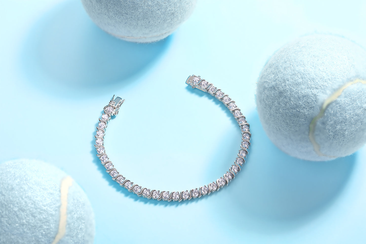 Luxury S925 Silver Platinum-Plated D Color VVS1 Moissanite Tennis Bracelet