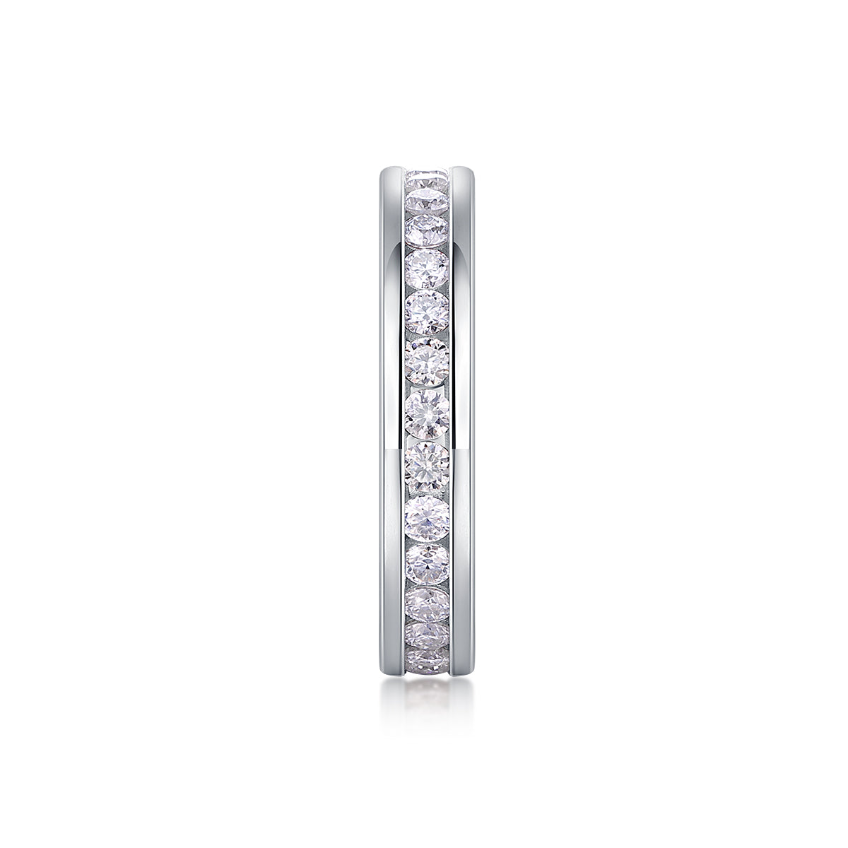 Luxury Silver Ring Set With Top-quality Moissanite D Color VS, S925 Silver Plated With Platinum