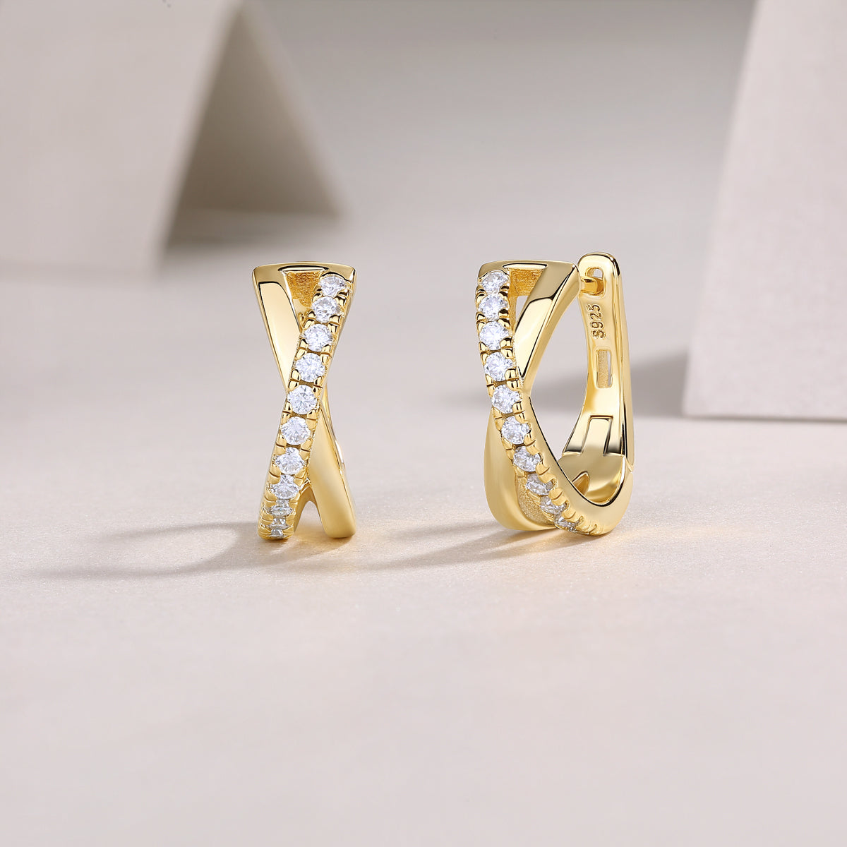 Dance Of The Dream - Premium Moissanite Luxury qSilver Stud Earrings S925 Silver Electroplated Gold
