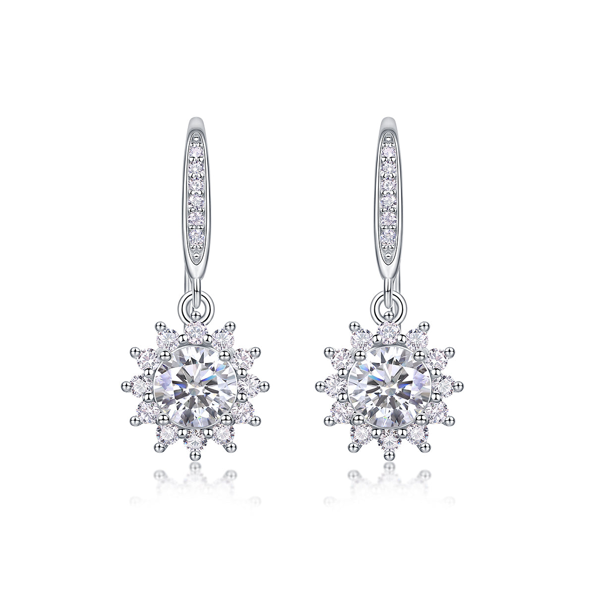 City Of Splendor - Earrings Set With Top-quality Moissanite S925, Silver And Platinum-plated Stud Earrings