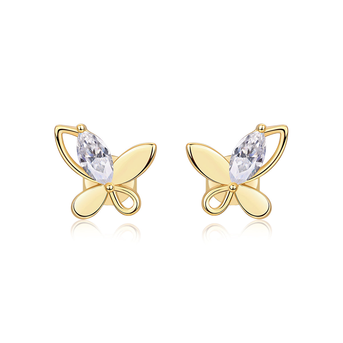 Chasing Dreams Four-Leaf Clover - Luxury Stud Earrings Set With Top-quality Moissanite, S925 Silver Electroplated Gold