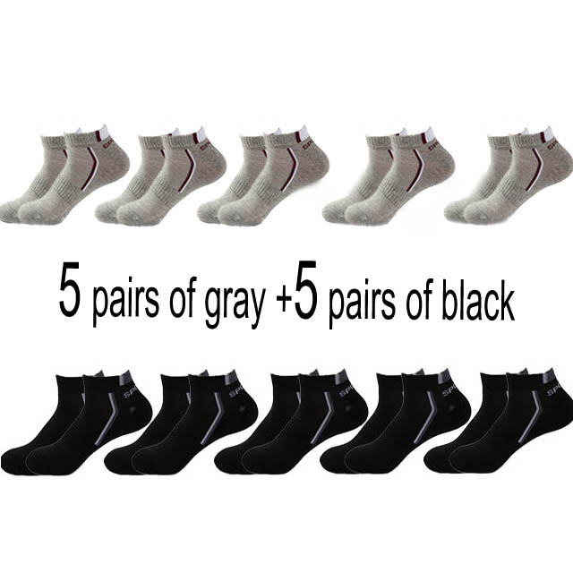 Men's Ankle Socks 5 or 10 Packs – All-Season Breathable Cotton Blend, Sports & Casual Wear
