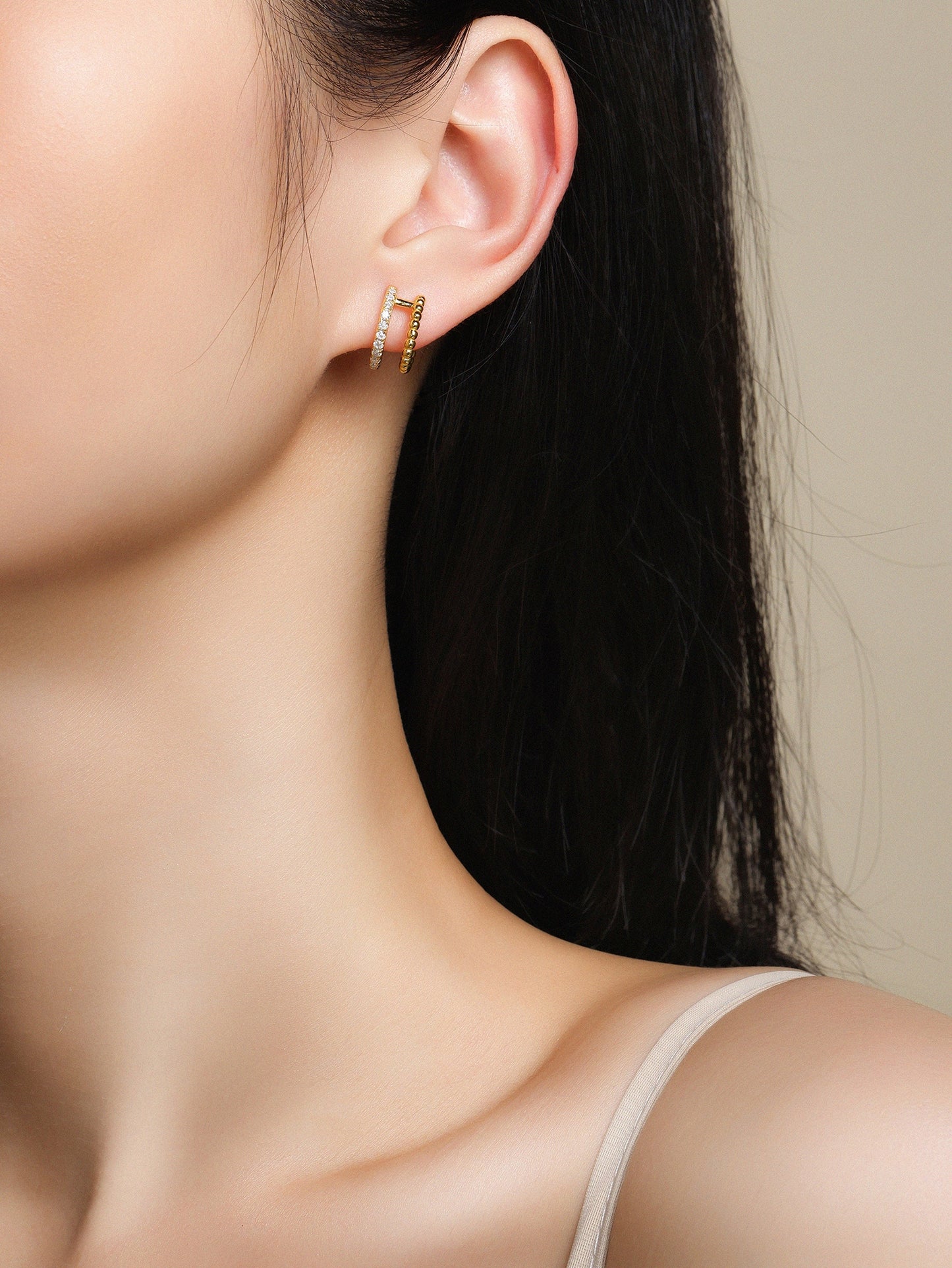 Light Ball - Set With Top-quality Moissanite Luxury Silver Stud Earrings, S925 Silver Electroplated With Gold