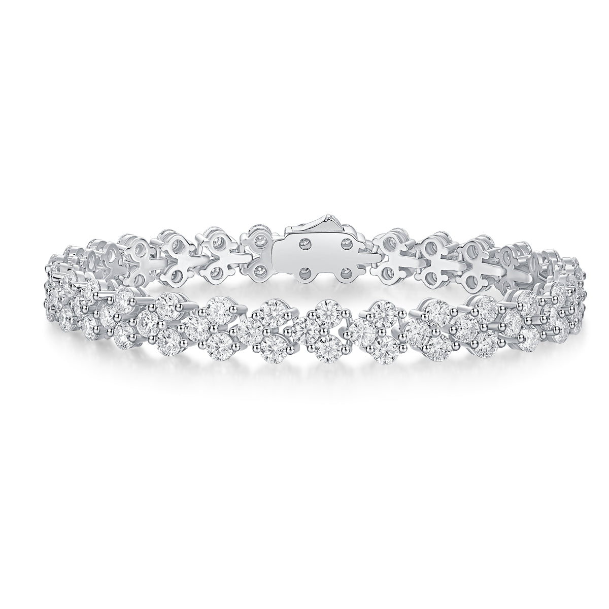 Canon - A Fashionable And Light Luxury Jewelry Silver Bracelet And Bracelet Set With Top-quality Moissanite, S925 Silver-plated Platinum