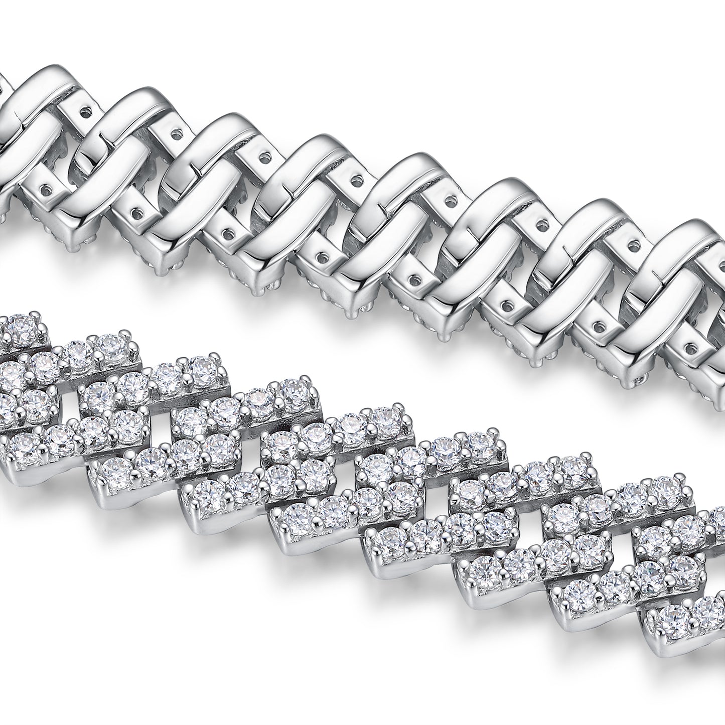 Set With Top-quality Moissanite, This Luxurious And Fashionable Light Luxury Jewelry Silver Bracelet Is Made Of S925 Silver Electroplated With Platinum