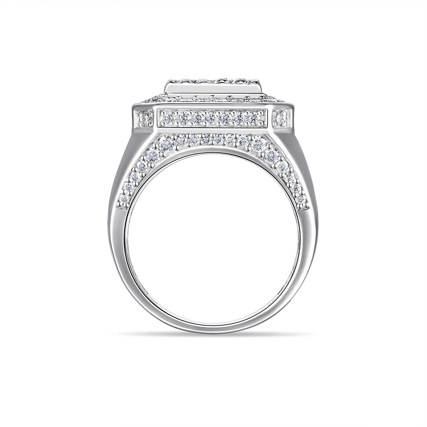 Men's Luxury S925 Silver Ring Set With Top-quality Moissanite ,  Platinum-plated S925 silver