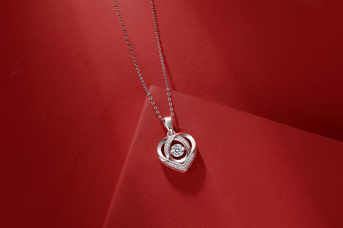 With You In My Heart - S925 Silver Moissanite Necklace, Platinum-Plated Luxury Pendant
