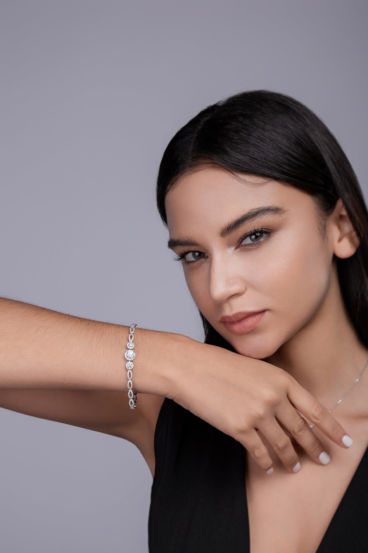 1-Carat Luxury S925 Silver Electroplated Platinum Set With Top-quality Moissanite D Color VVS1 Bracelet